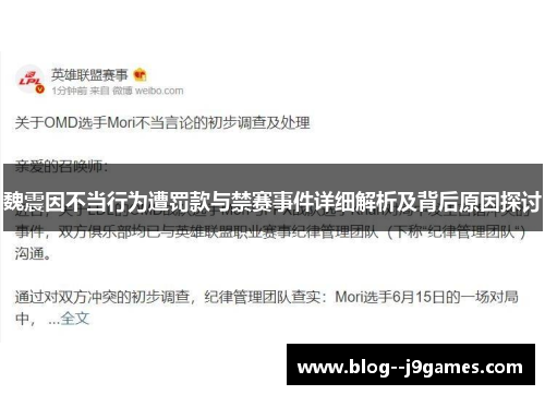 魏震因不当行为遭罚款与禁赛事件详细解析及背后原因探讨